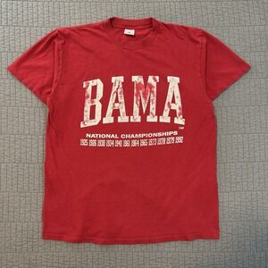 Vtg Alabama T Shirt Men Large Red Football‎ National Championships Single Stitch